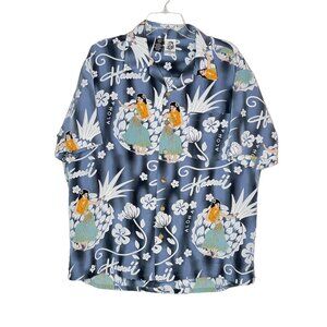 Kennington Men’s Hawaiian Shirt Tropical Print Short Sleeves Luau Beach Vacation